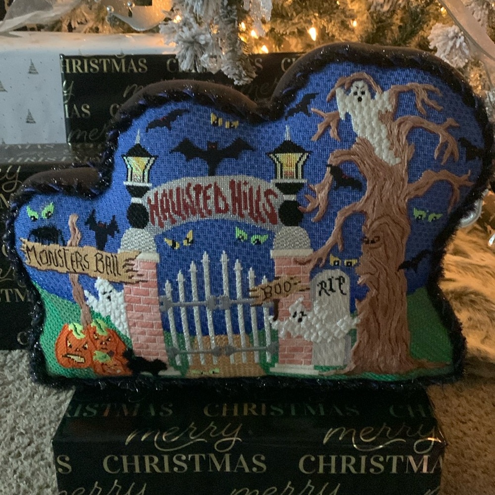 Handmade Halloween Stitched Pillow